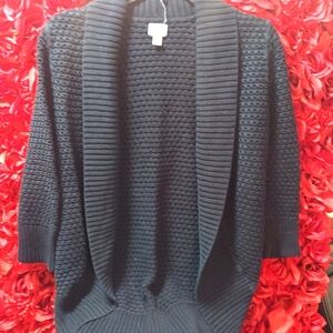 Converse Women's X-Large Open Front Cardigan Textured Black